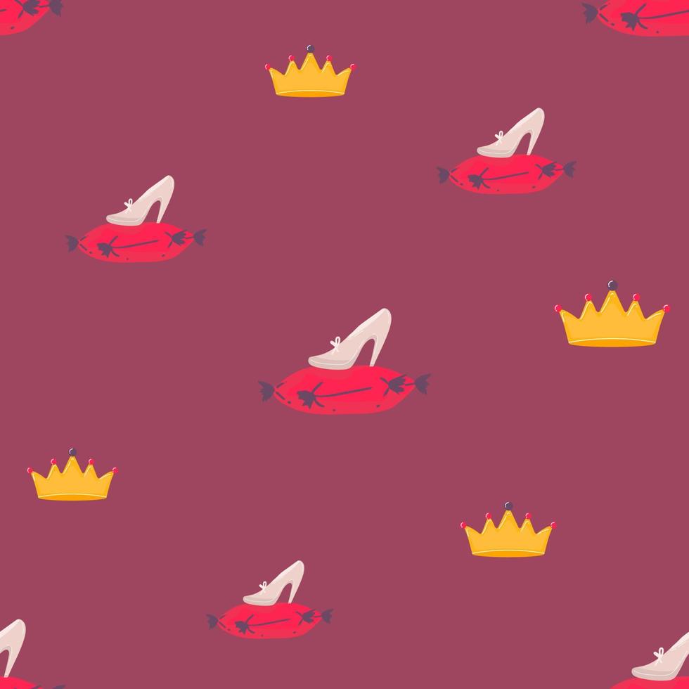 vector abstract seamless pattern. Simple Little Princess concept for girl. Fill drawing illustration. Cute childish fabric background. Print art graphic backdrop texture. Wrapping design for kids.