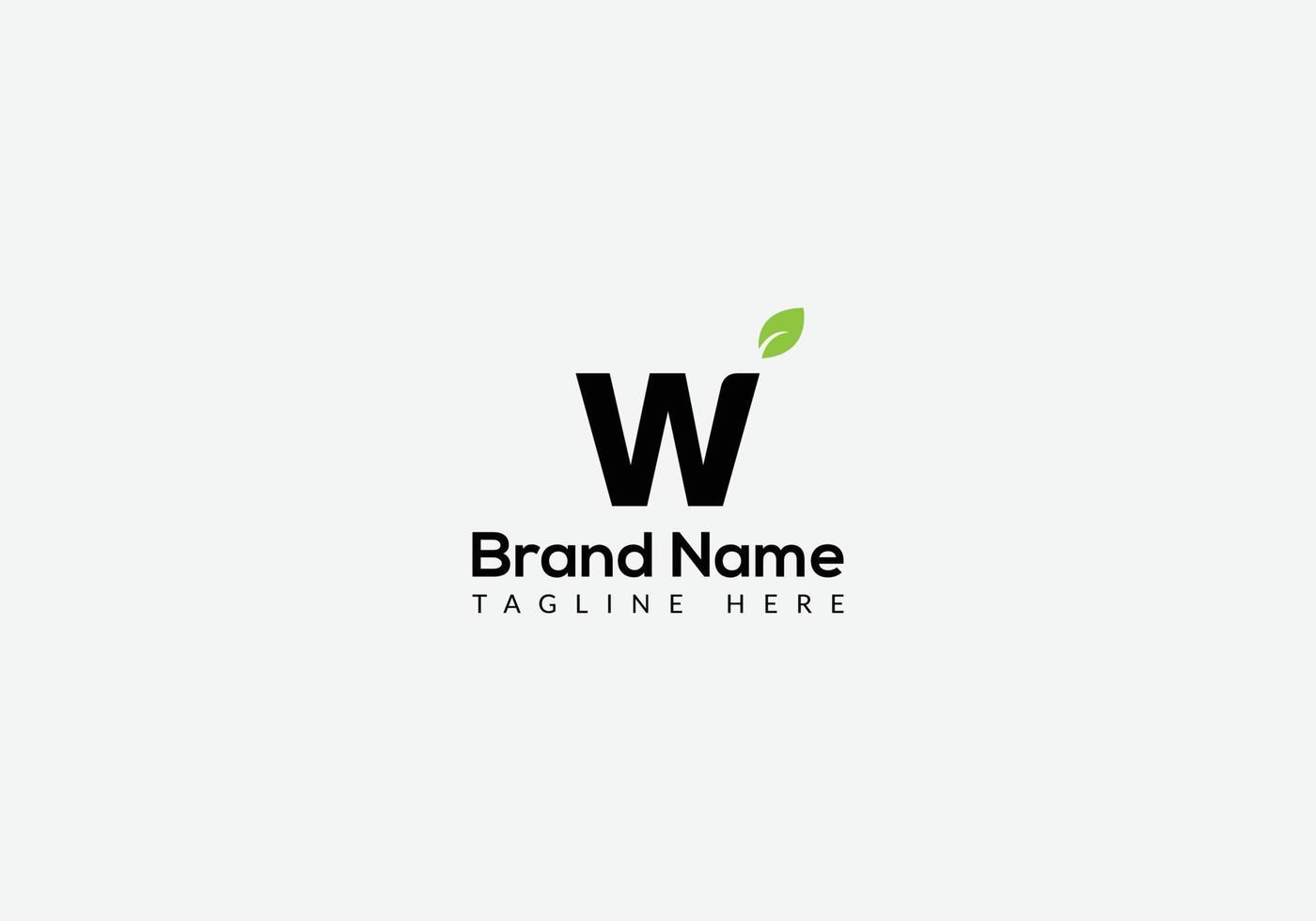 Abstract w letter modern initial lettermarks leaf logo design vector