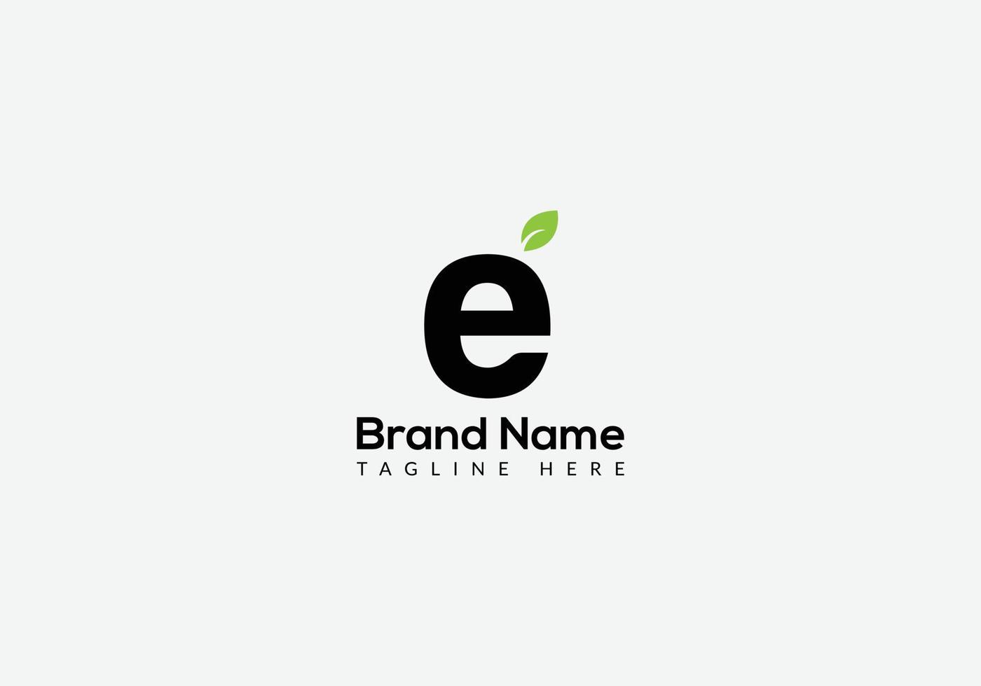 Abstract e letter modern initial lettermarks leaf logo design vector