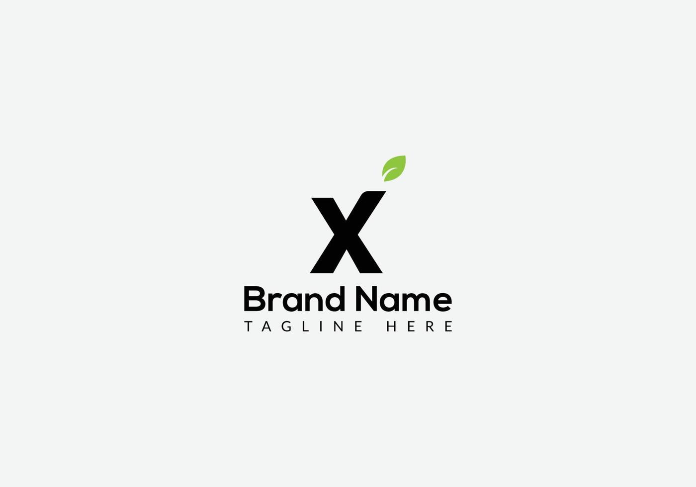 Abstract x letter modern initial lettermarks leaf logo design vector