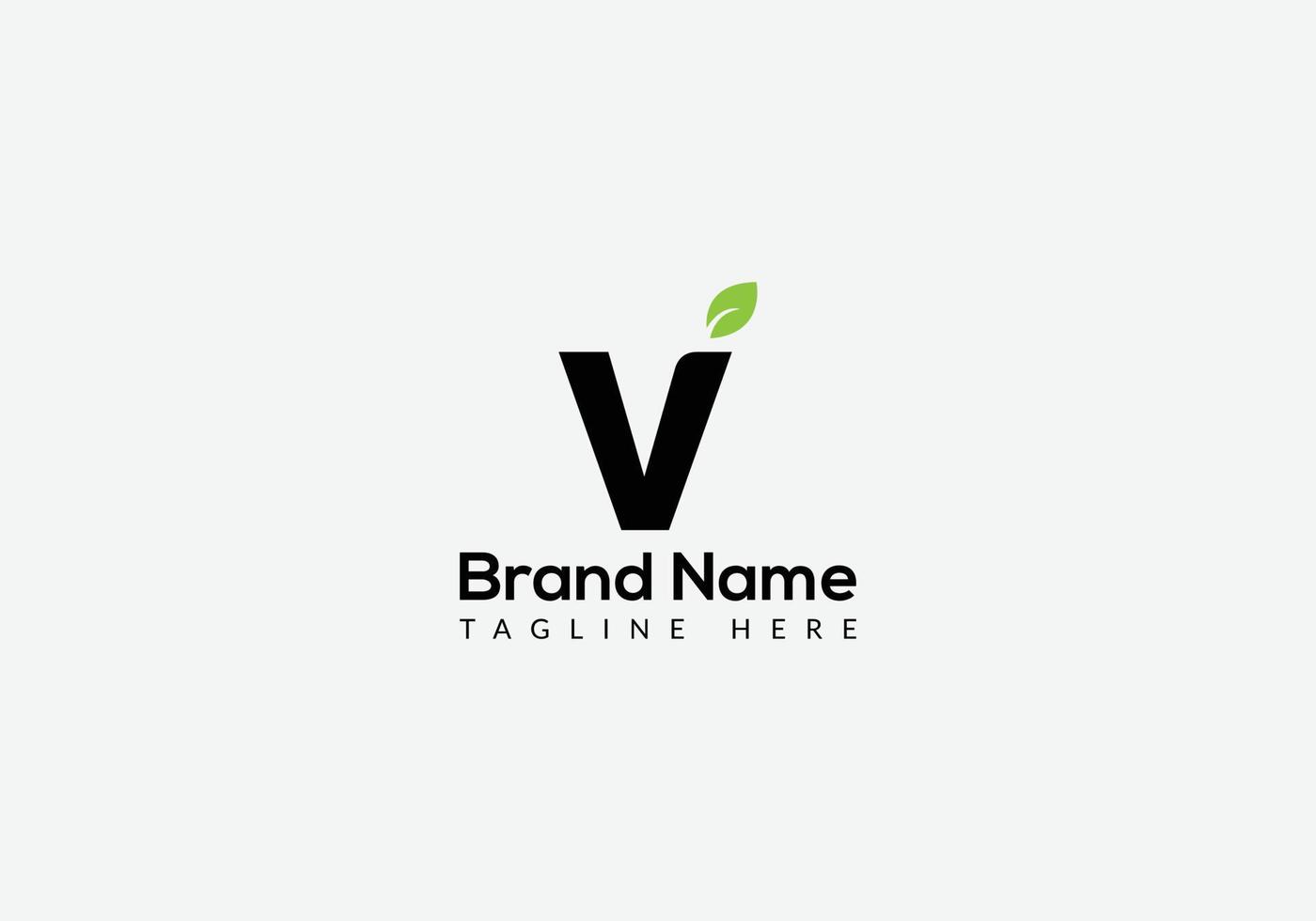 Abstract v letter modern initial lettermarks leaf logo design vector