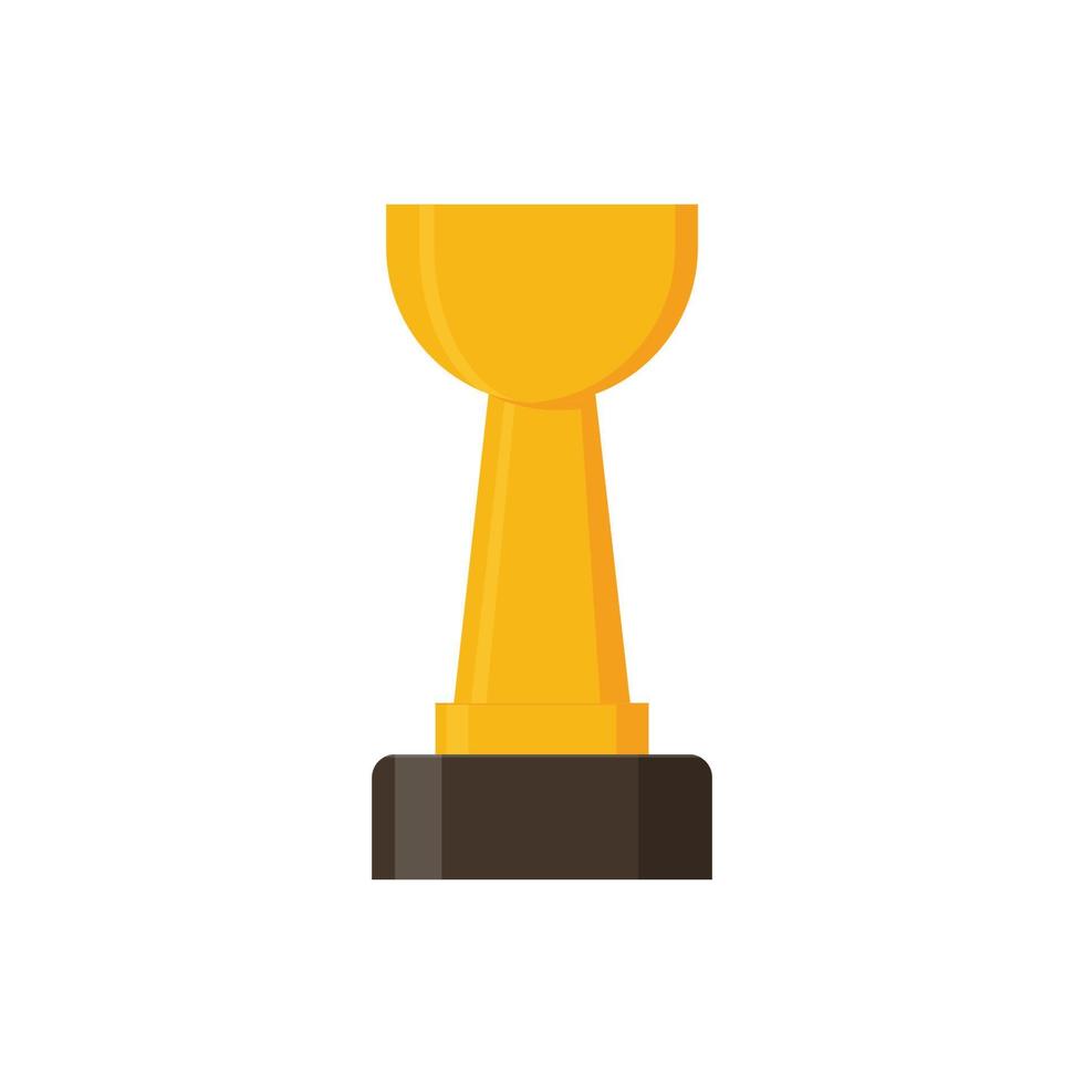 Winner trophy vector. Flat Illustration of Golden Trophy or cup, sports award, or champion. vector