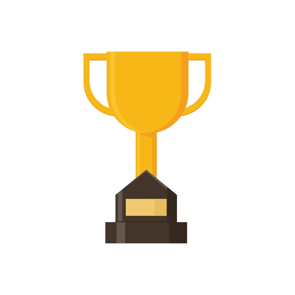 vector de trofeo ganador. ilustración de trofeo o copa de oro, premio deportivo, campeón en estilo plano