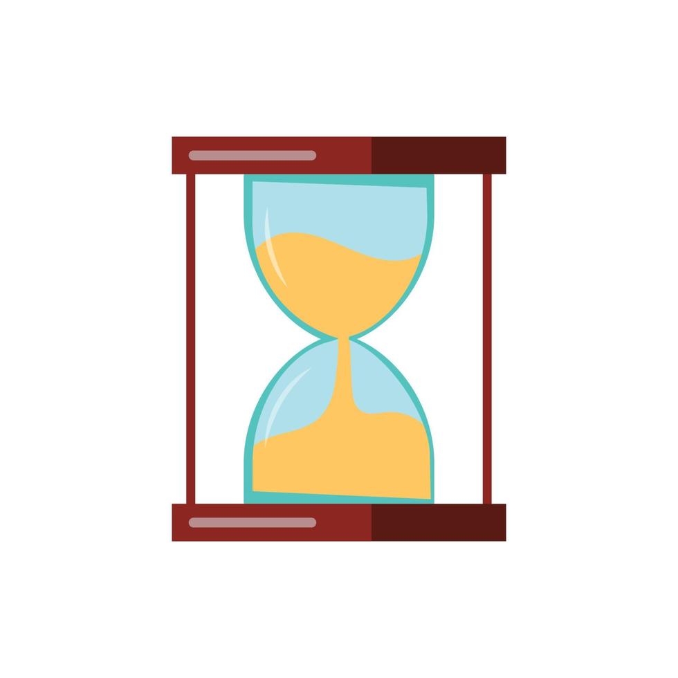 reloj de arena o vector de tiempo. ilustración de reloj naranja en estilo plano
