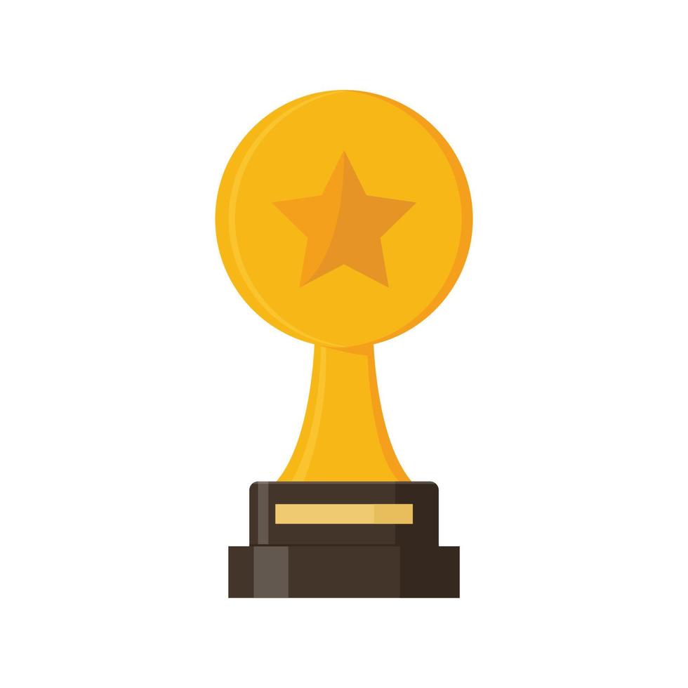 Winner trophy vector. Flat Illustration of Golden Trophy or cup, sports award, or champion. vector