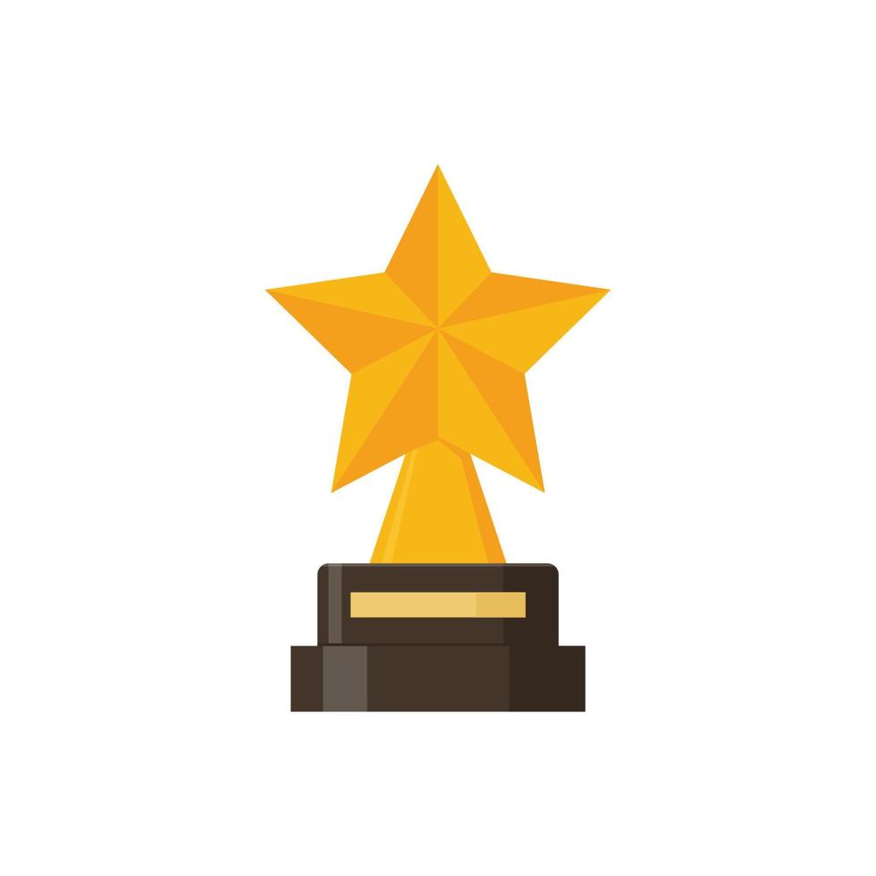Winner trophy vector. Flat Illustration of Golden Trophy or cup, sports award, or champion. vector