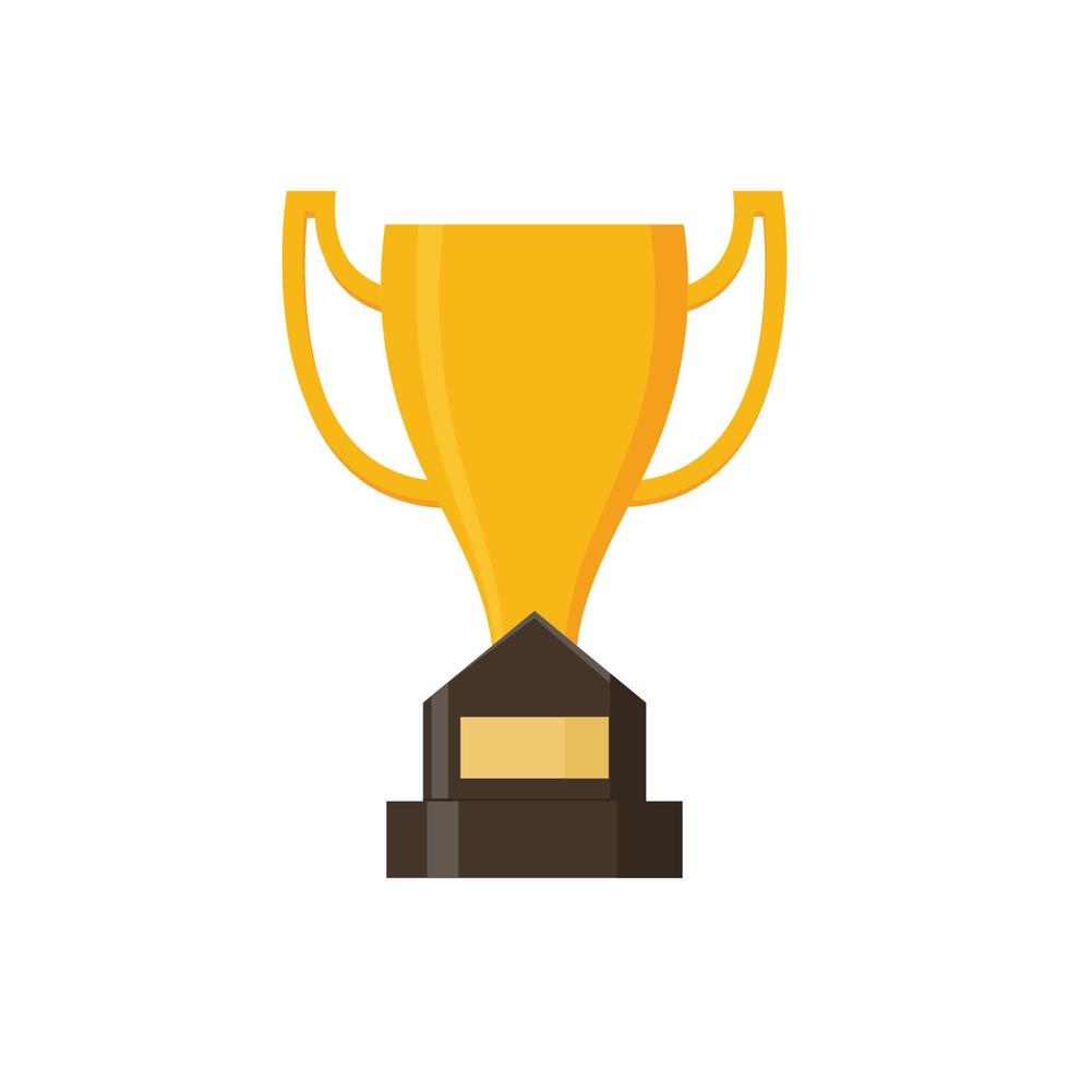 vector de trofeo ganador. ilustración plana de trofeo o copa de oro, premio deportivo o campeón.