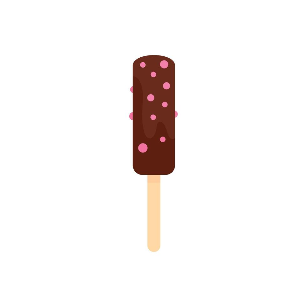 Chocolate ice cream icon, flat style vector
