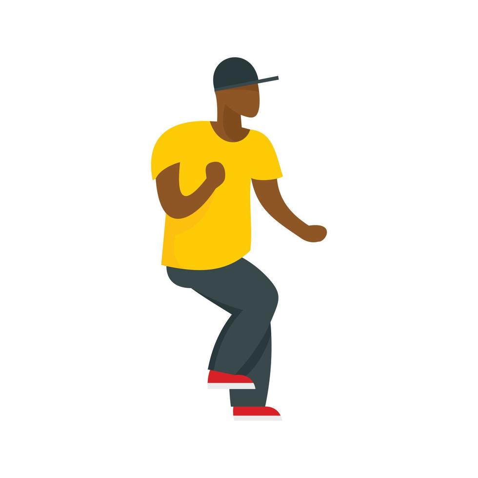 Hip hop dancer icon, flat style vector