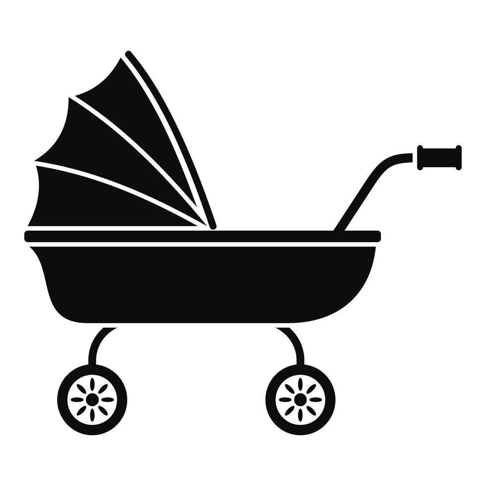 Baby trolley icon, simple style vector