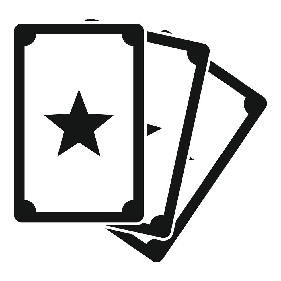Magic fortune cards icon, simple style vector