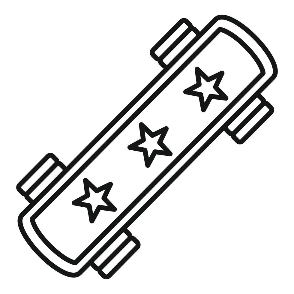 Top view skateboard icon, outline style vector