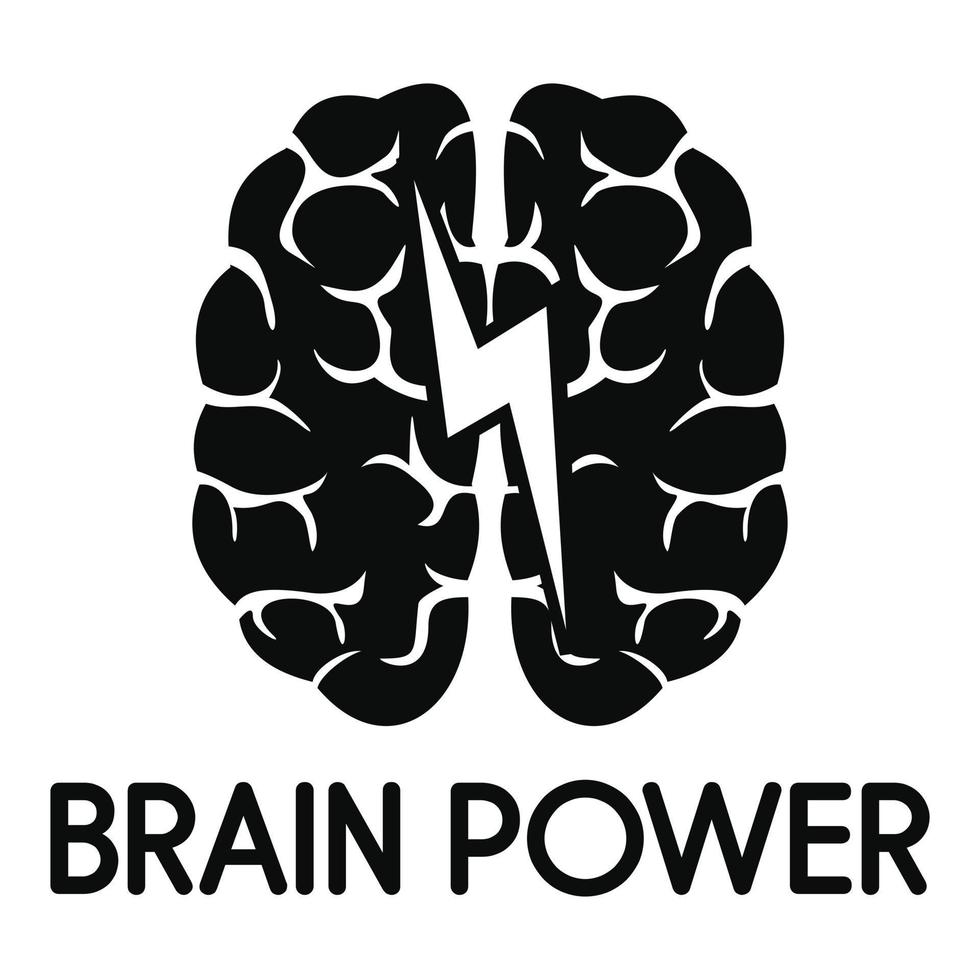 Light brain power logo, simple style vector