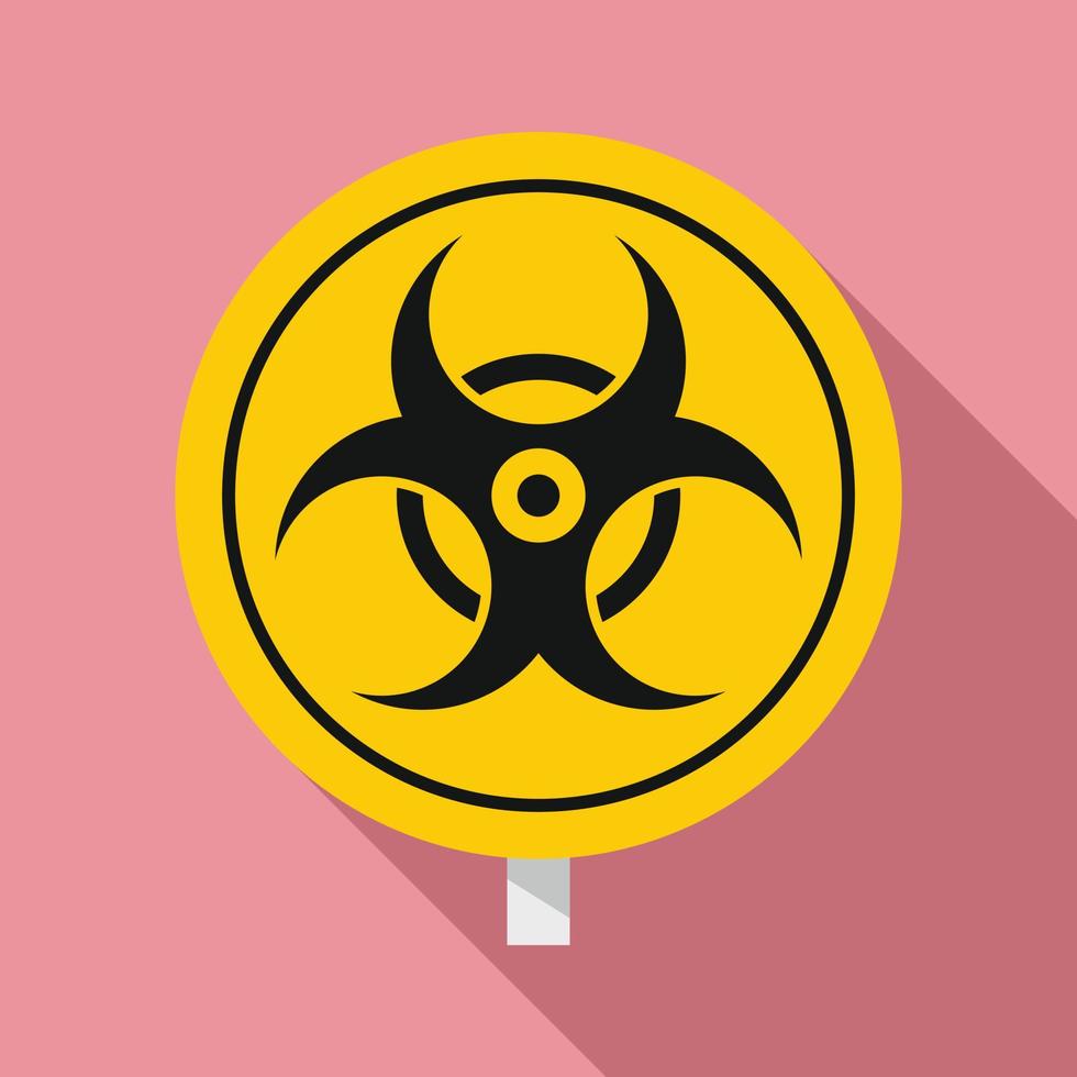 Hazard zone sign icon, flat style vector