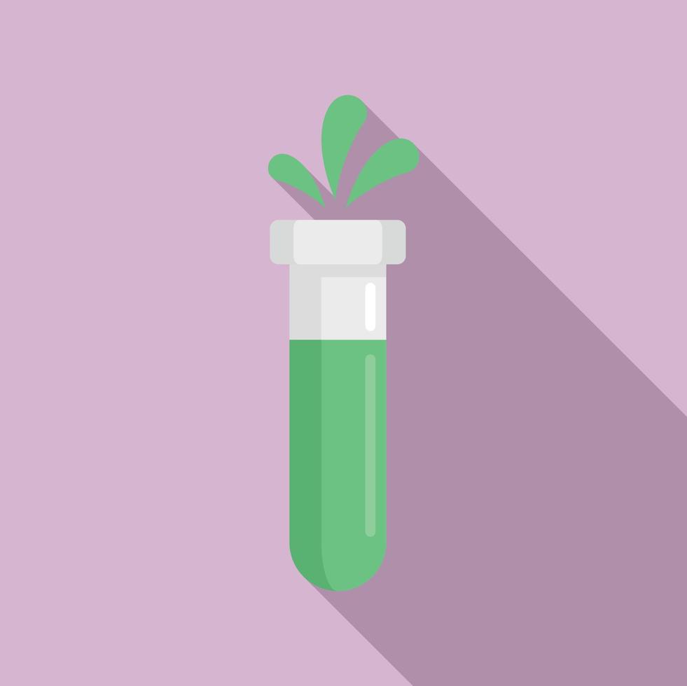 Biohazard test tube icon, flat style vector