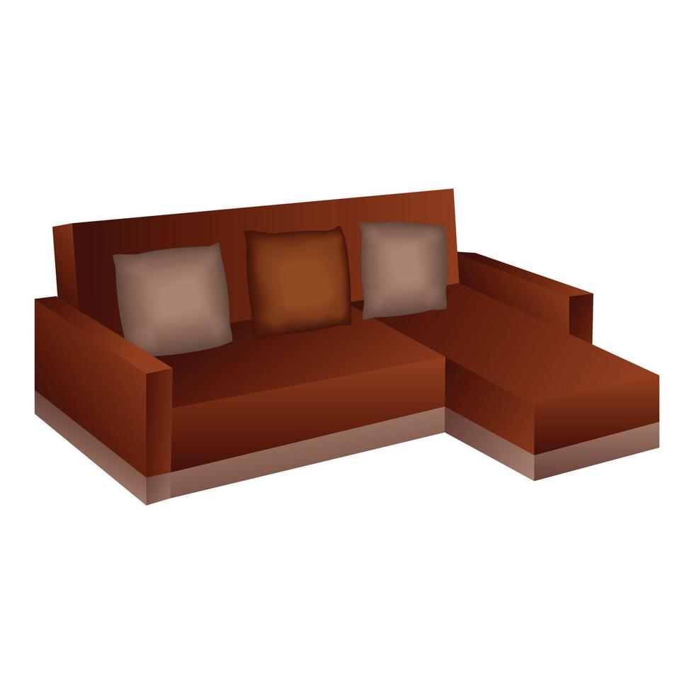 Rest corner sofa icon, cartoon style vector