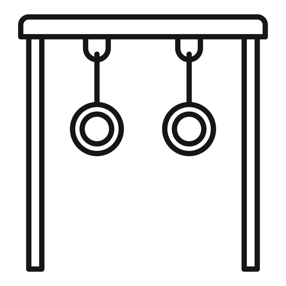 Gymnastic rings icon, outline style vector