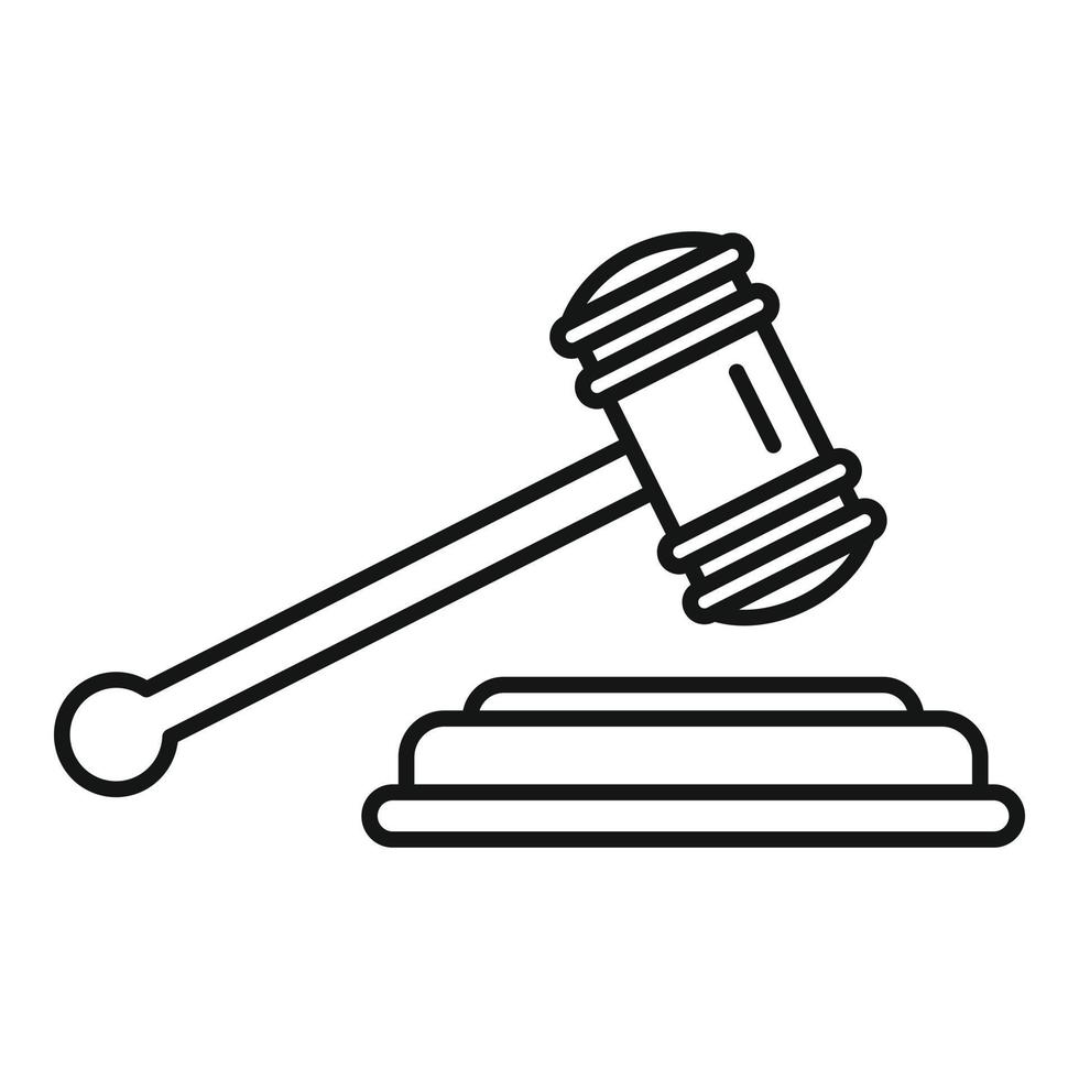 Judge gavel icon, outline style vector