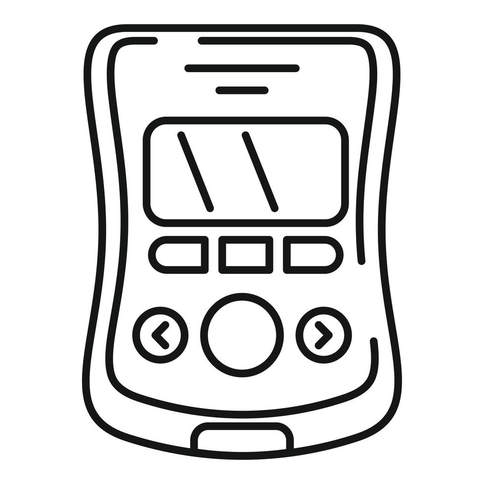 icono de glucómetro de diabetes, estilo de contorno vector