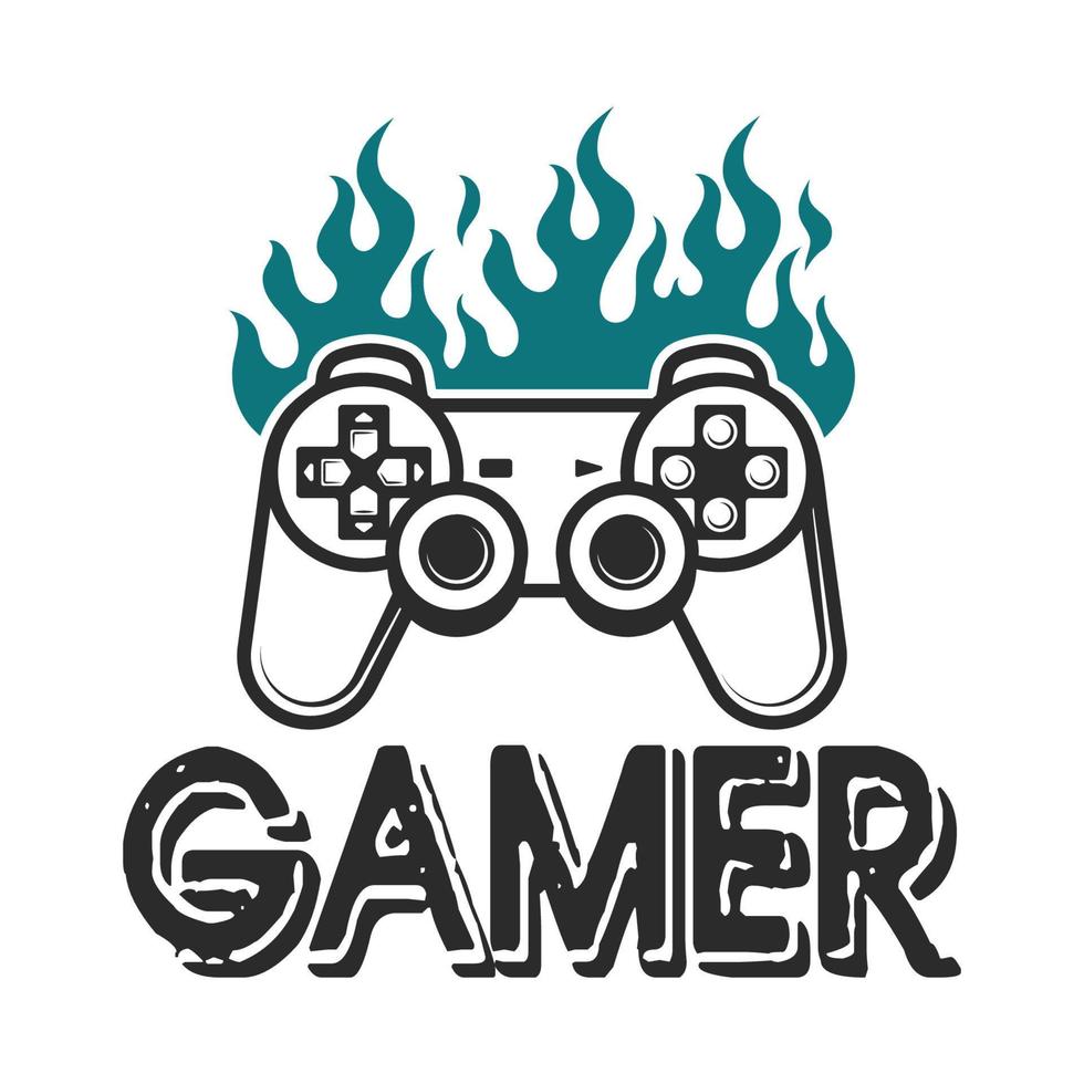 Video Gaming T Shirt Design game controller doodle Vector art of joystick. Doodle style vector gamepad.