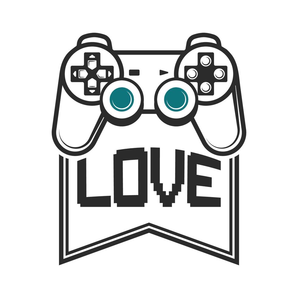 diseño de camisetas de videojuegos controlador de juegos garabato arte vectorial de joystick. gamepad vectorial estilo garabato. vector