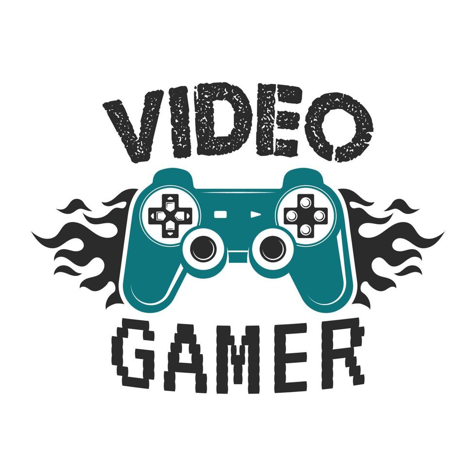 Video Gaming T Shirt Design game controller doodle Vector art of joystick. Doodle style vector gamepad.