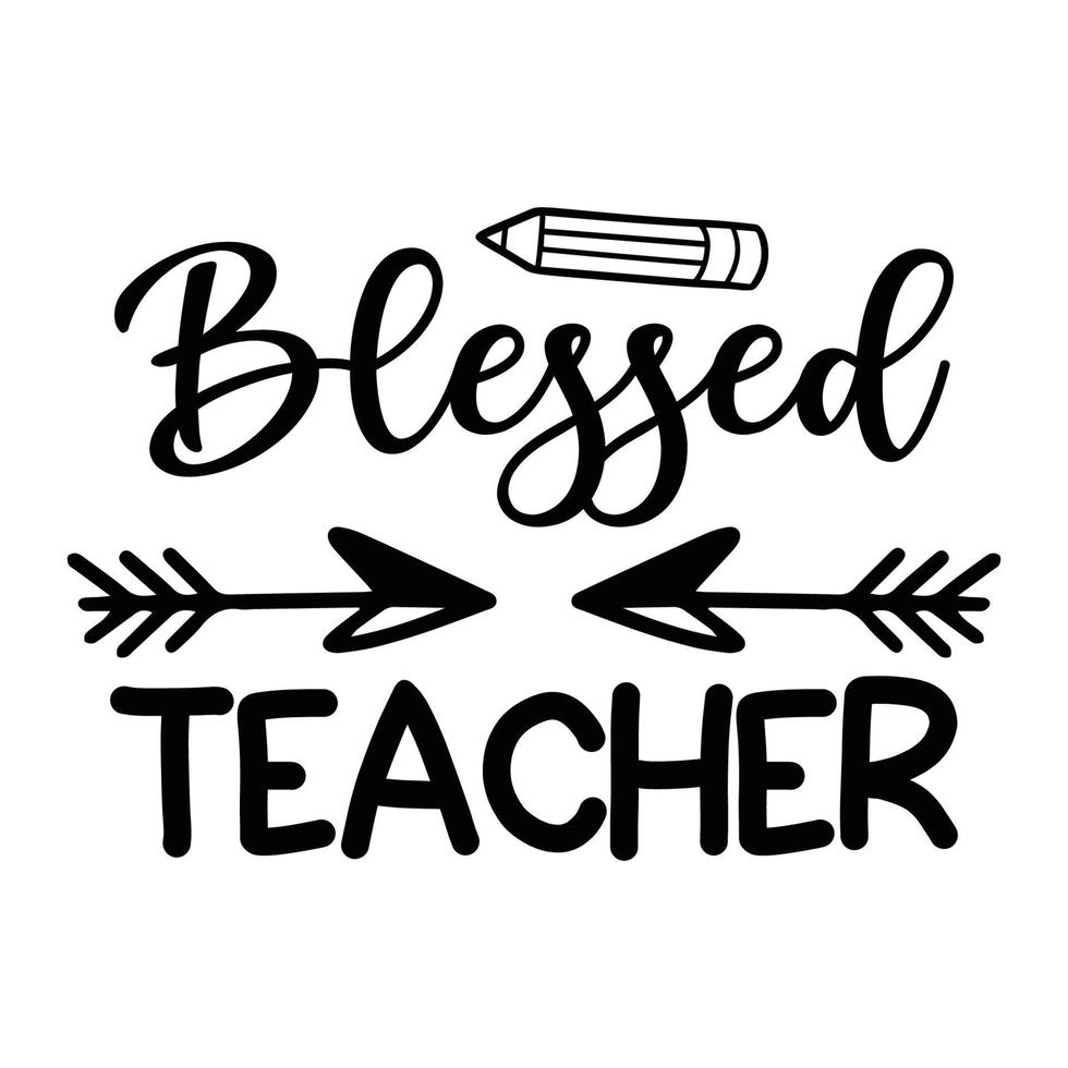 Blessed Teacher  Vector illustration with hand-drawn lettering on texture background prints and posters. Calligraphic chalk design