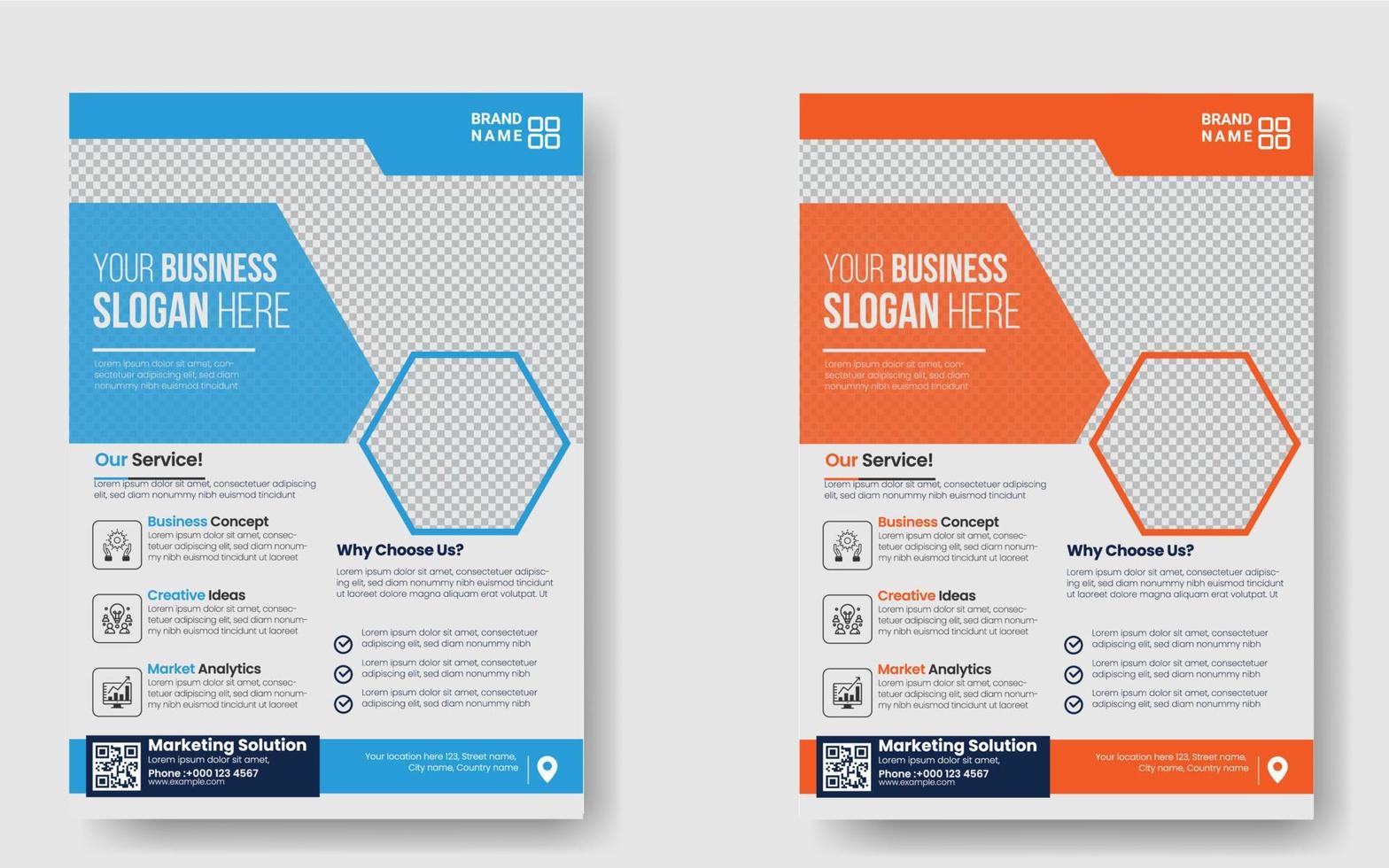 Creative And Corporate Business Flyer In A4 Paper. Annual Report, Brochure, Cover Design, Presentation, Marketing Flyer Print Ready vector