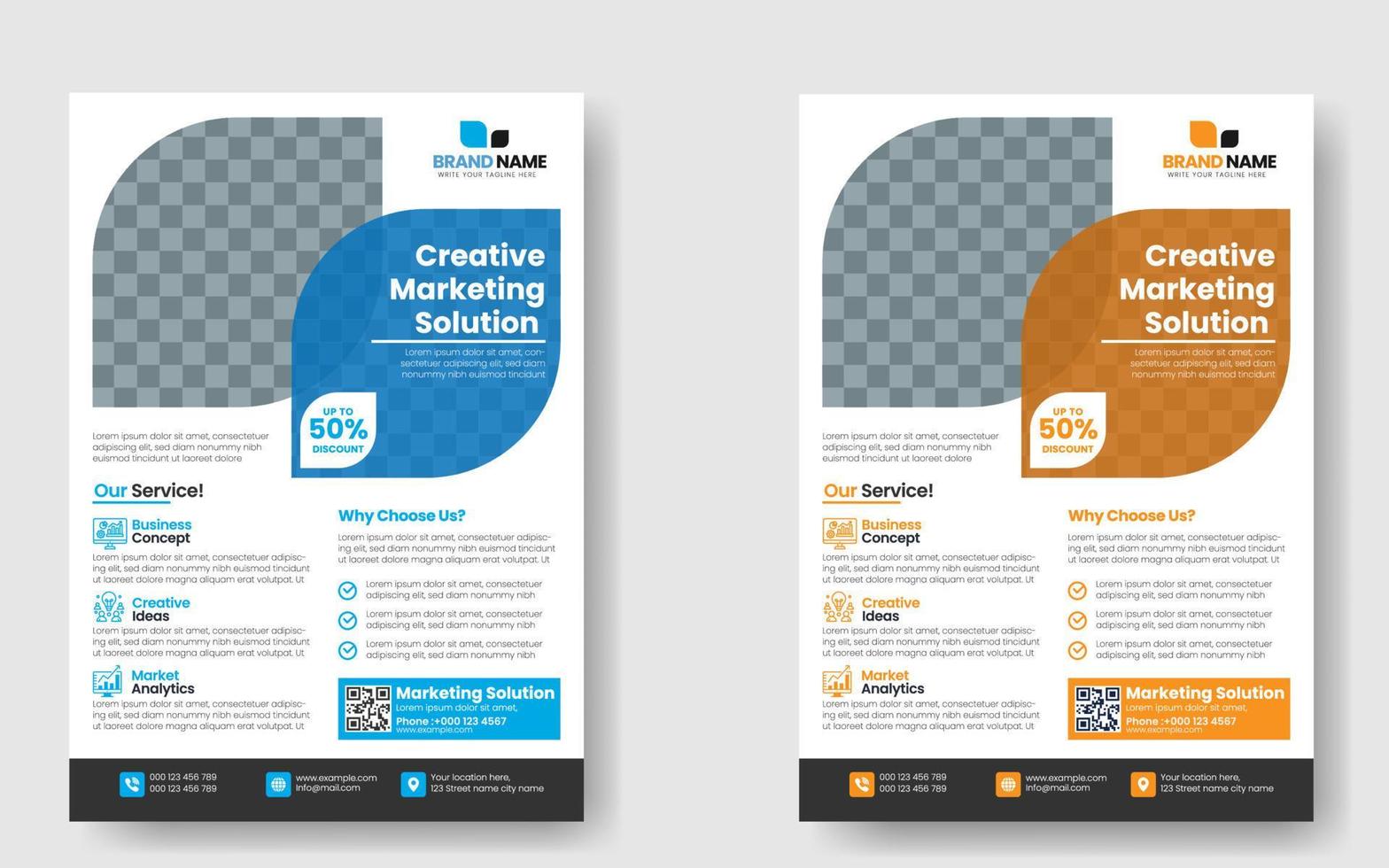 Creative And Corporate Business Flyer In A4 Paper. Annual Report, Brochure, Cover Design, Presentation, Marketing Flyer Print Ready vector