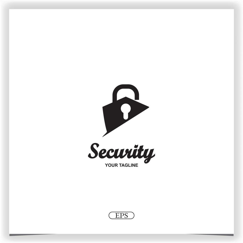 seguridad candado logo bussines diseño premium elegante plantilla vector eps 10