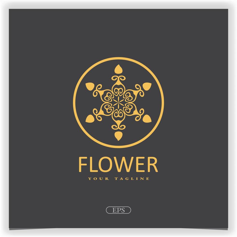 Luxury gold mandala flower logo bussines design premium elegant template vector eps 10