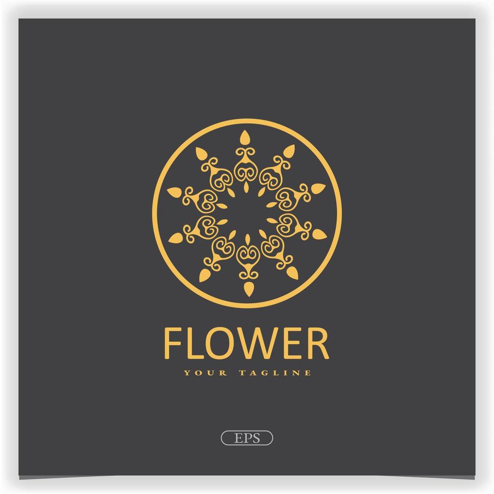 lujo oro mandala flor logo negocio diseño premium elegante plantilla vector eps 10