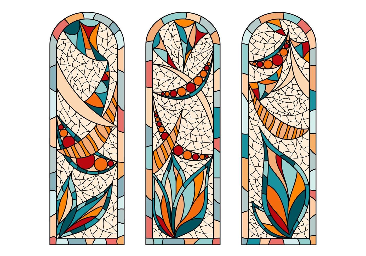 Stained glass windows in a Church. vector