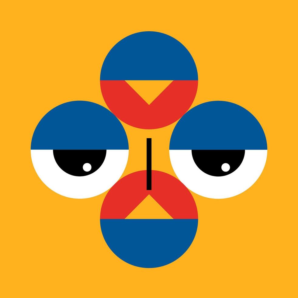 Bauhaus geometric posters. Abstract geometry with different shapes, lines and eye. vector