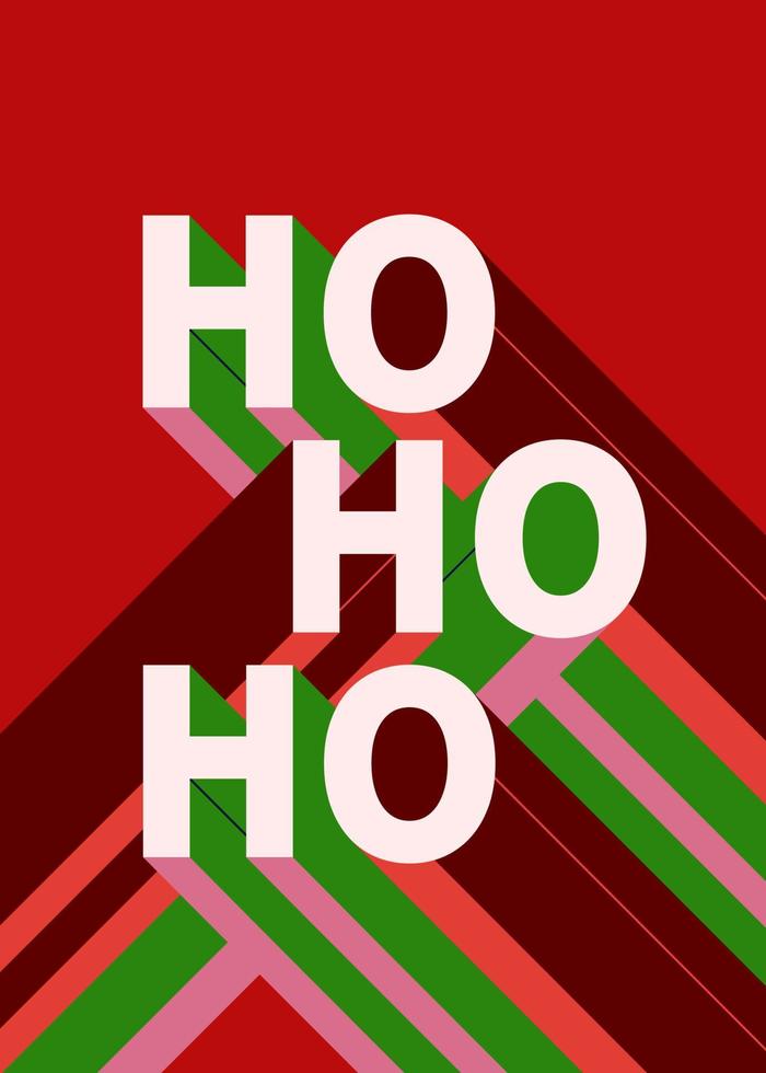 Bauhaus christmas picture. Abstract text on green background. vector