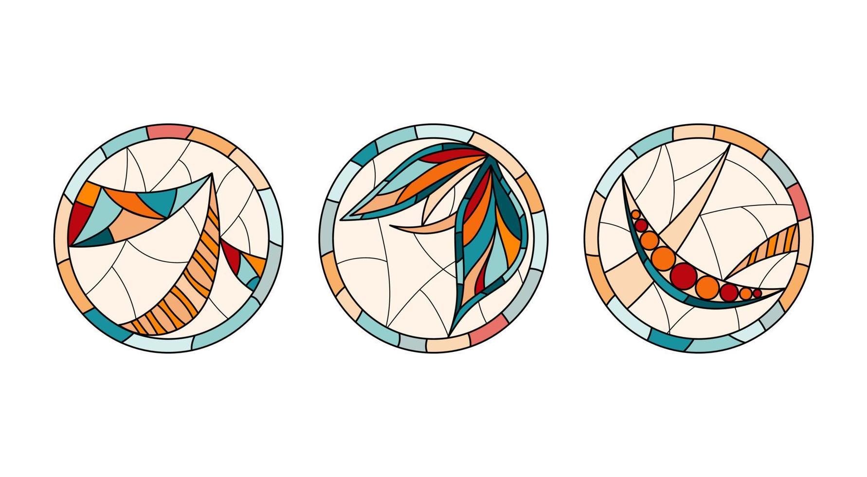 Stained glass windows in a Church. vector