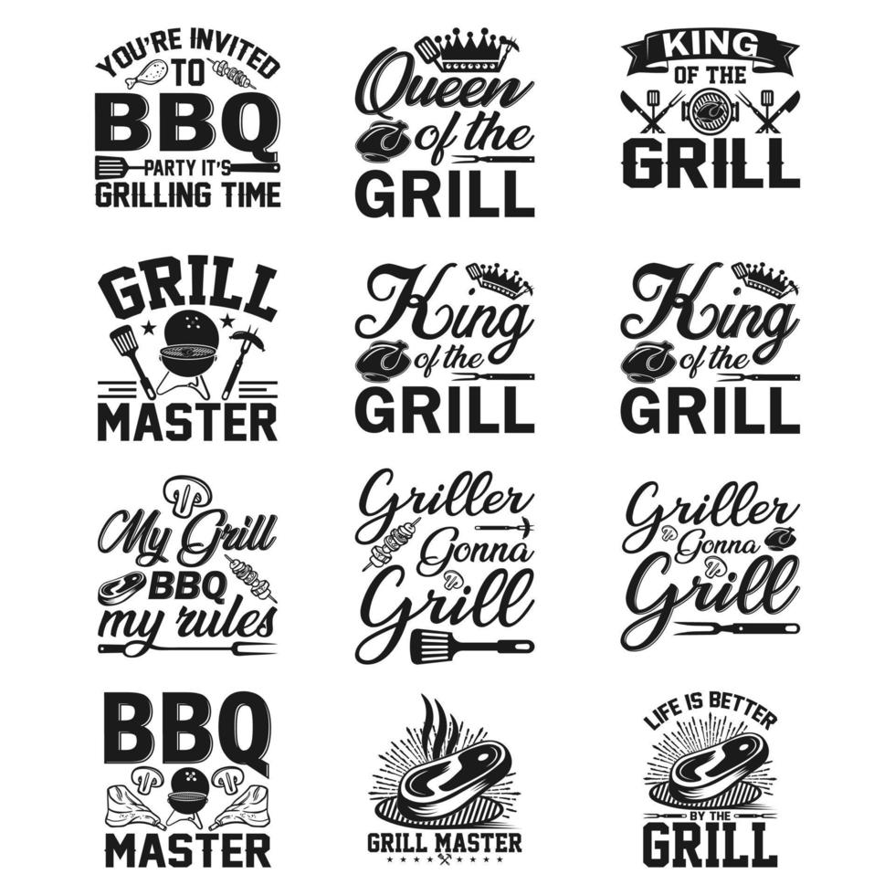 BEER BBQ GRILL DRINK T-SHIRT DESIGN. EPS SVG. vector