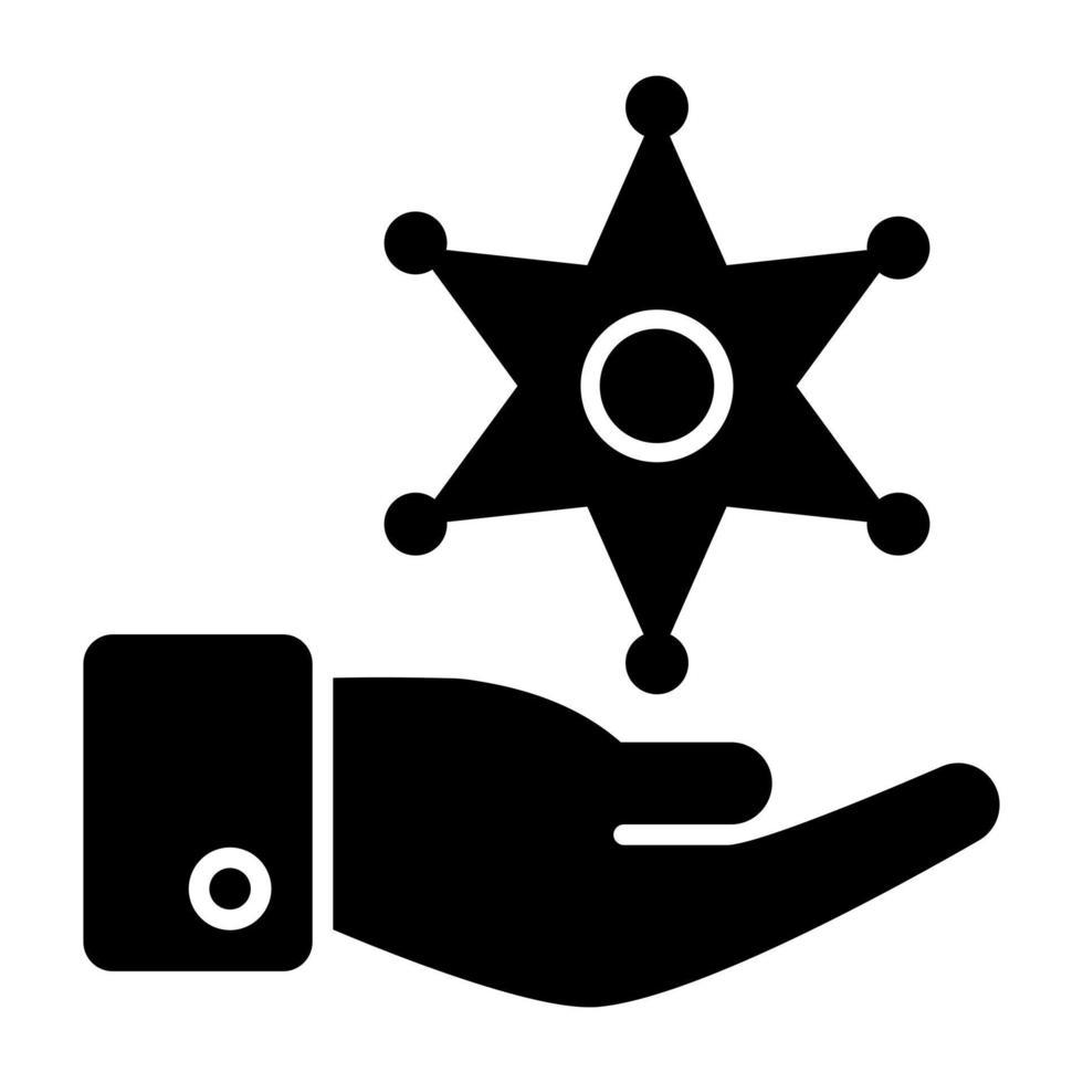 Sheriff badge icon in trendy vector design
