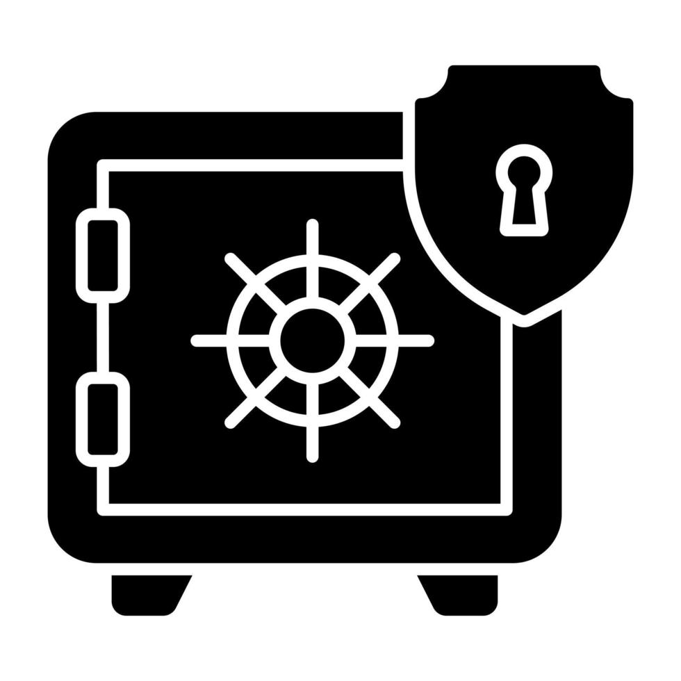Filled design icon of bank vault security vector