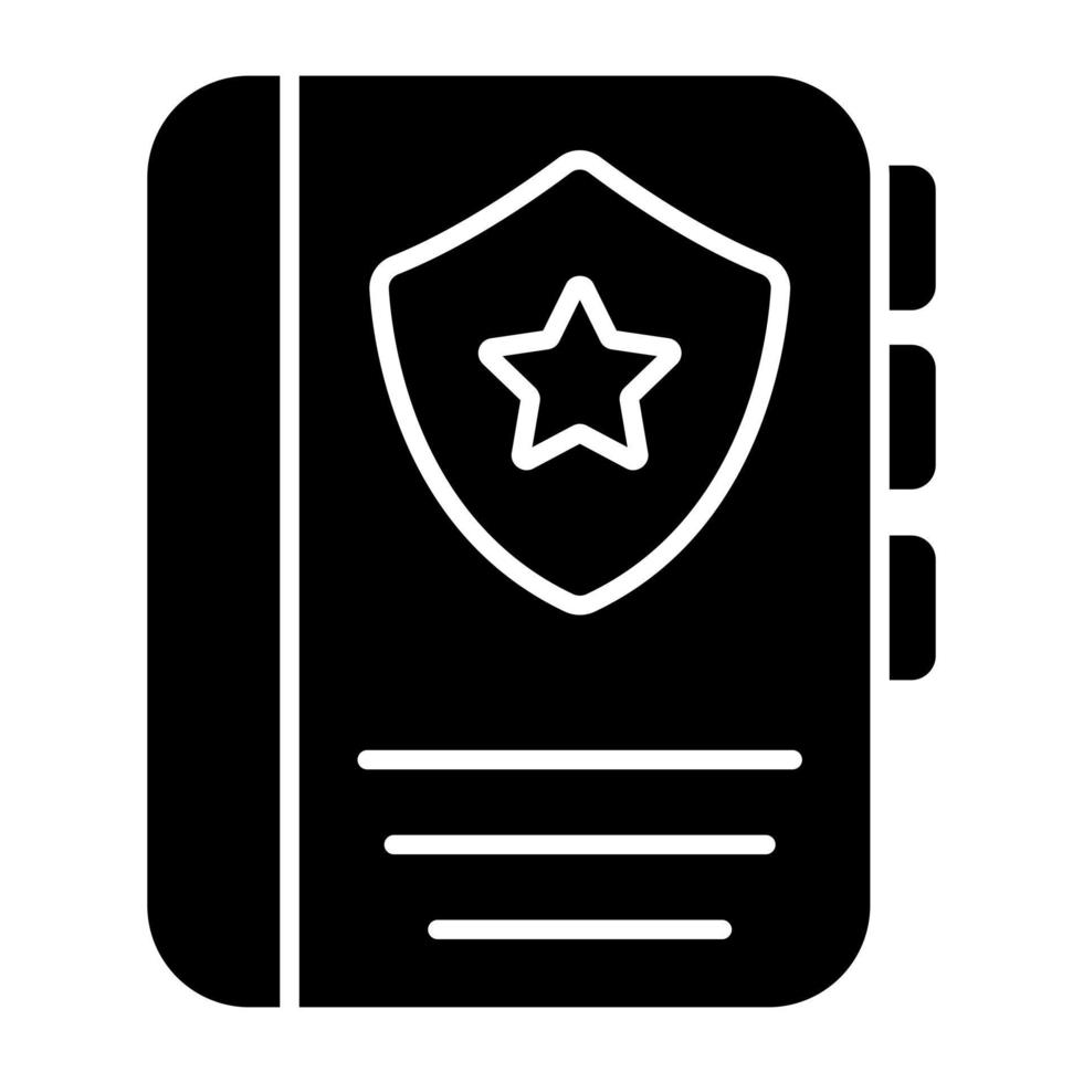 icono de diseño moderno del cuaderno de policía vector