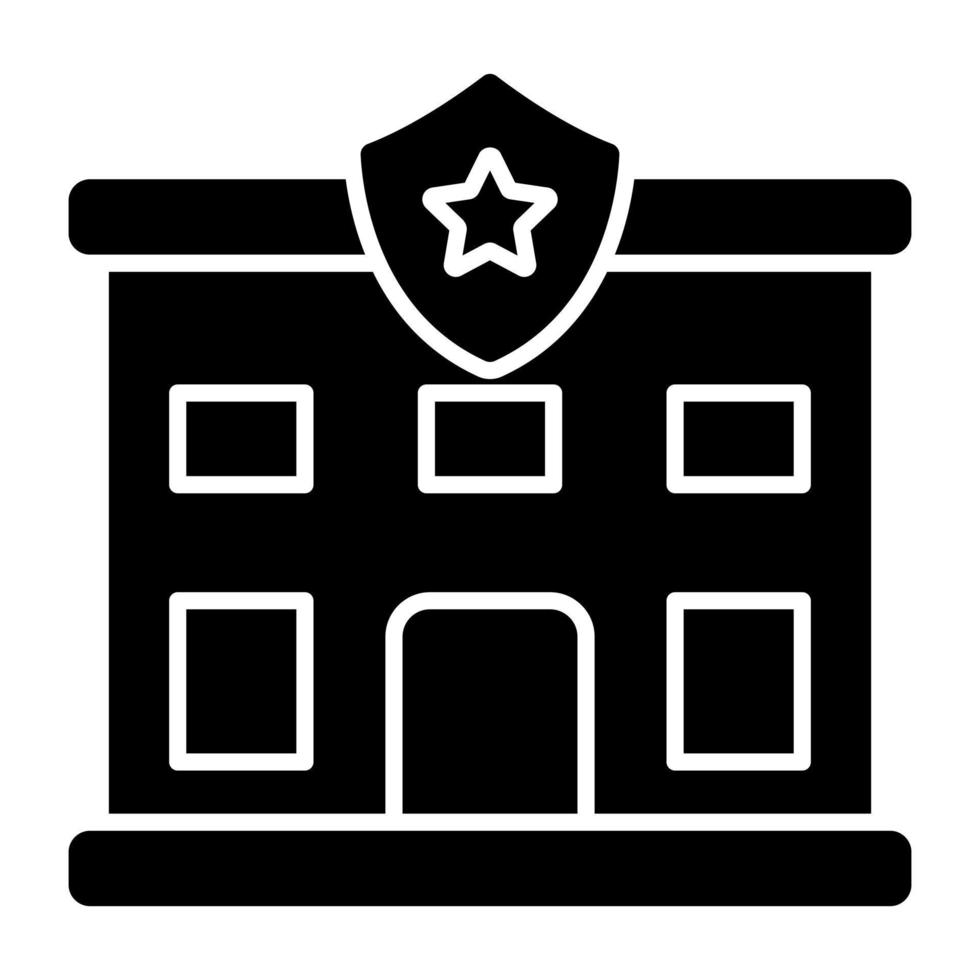 An editable design icon of police station vector