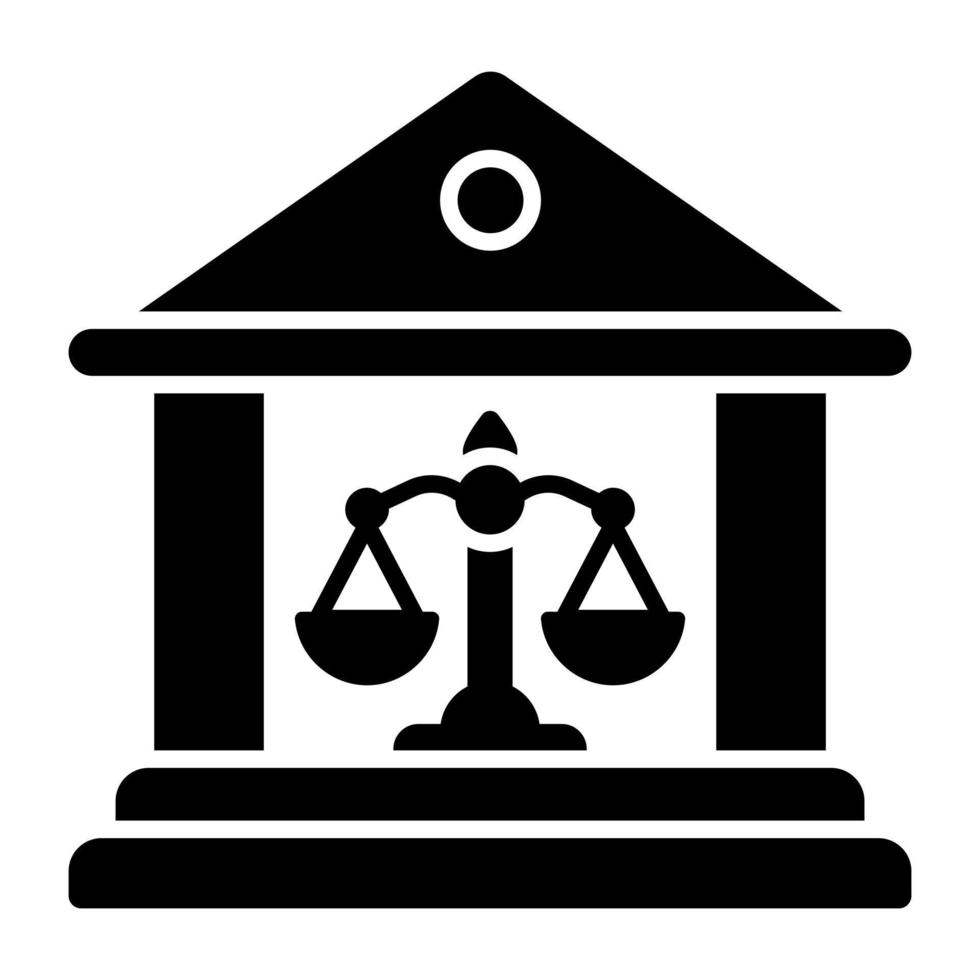 Conceptual solid design icon of banking law vector