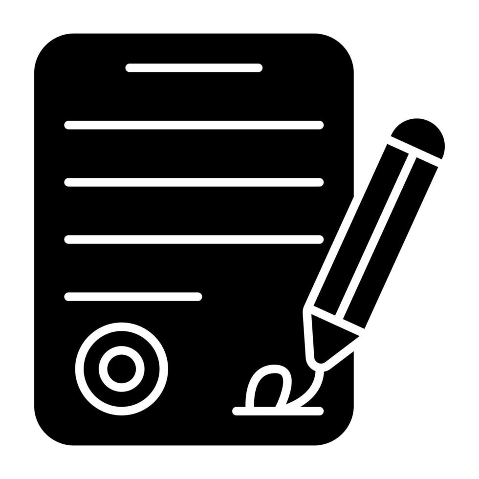 icono de descarga premium de contrato vector