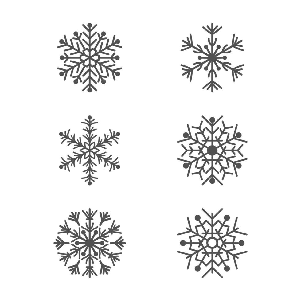 diseño de copos de nieve en blanco y negro vector