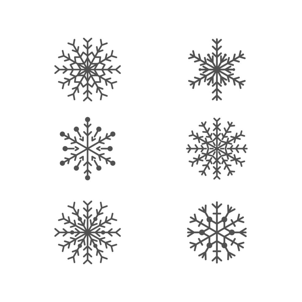 conjunto de vectores de copo de nieve