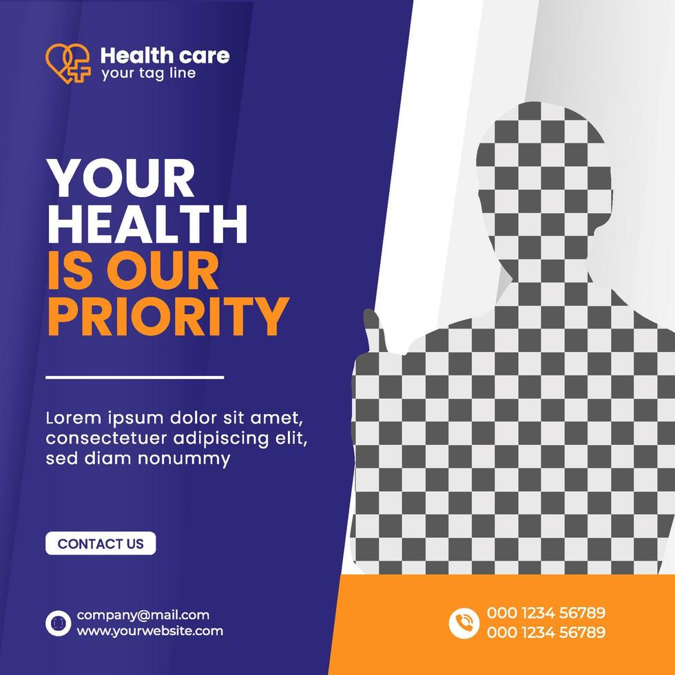 Medical health social media and instagram post banner vector