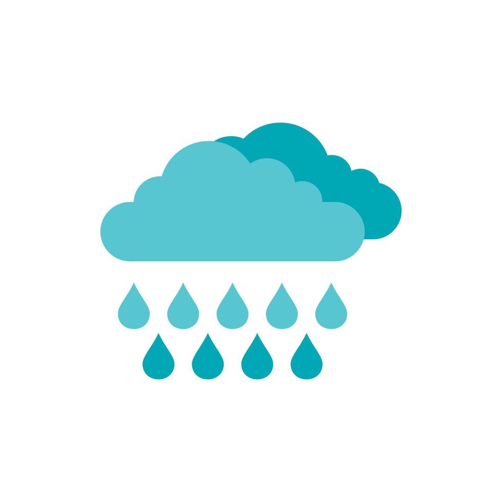 icono de nubes y lluvia, estilo plano vector