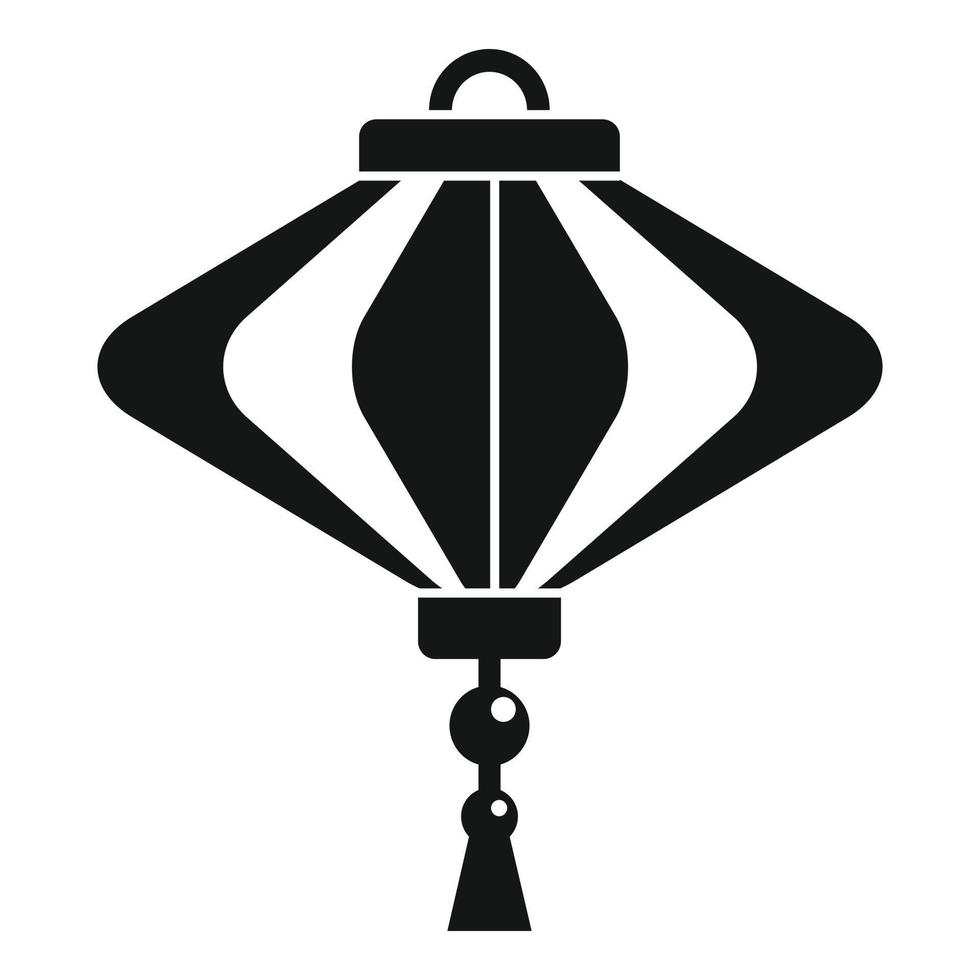 Asian chinese lantern icon, simple style vector