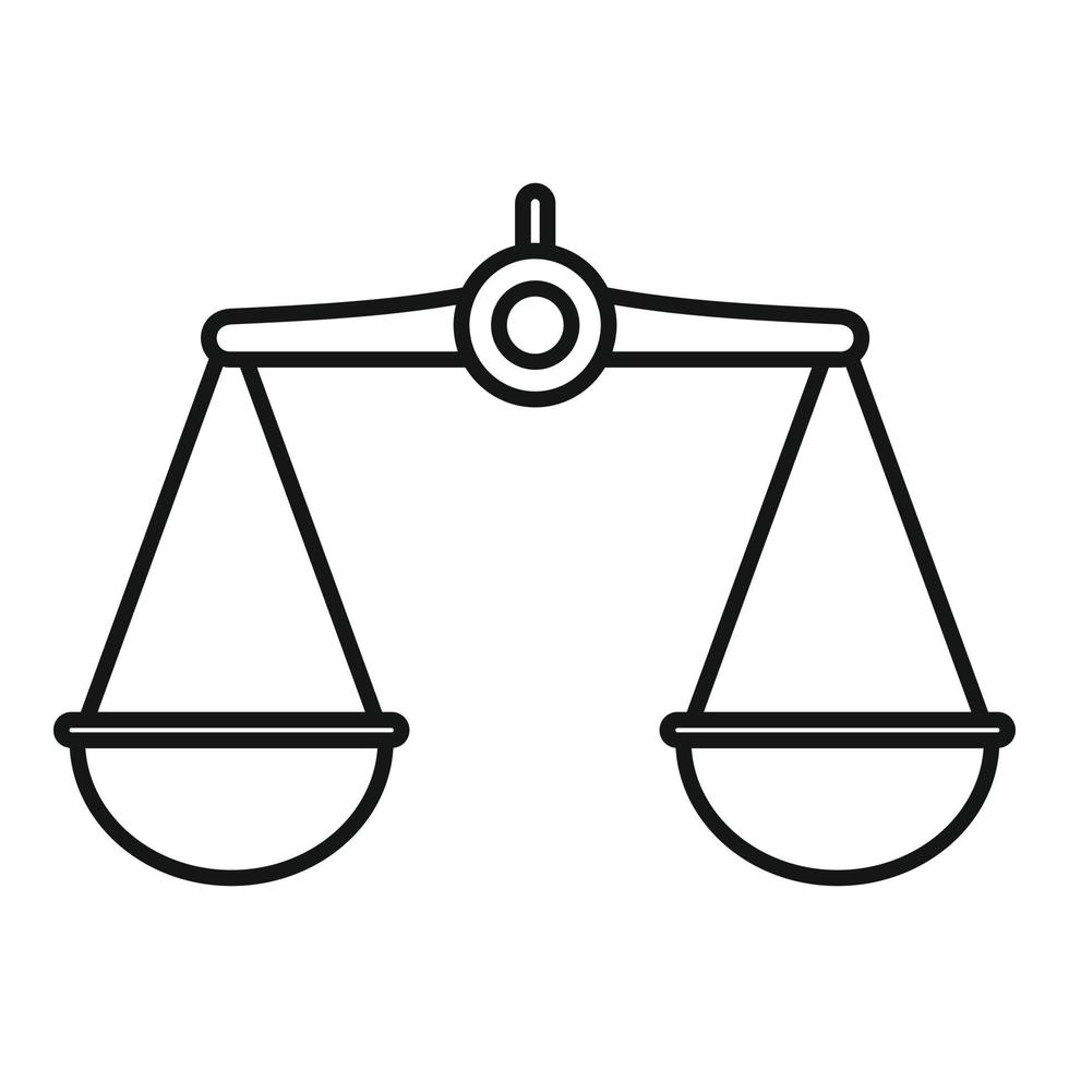 Judge balance icon, outline style vector