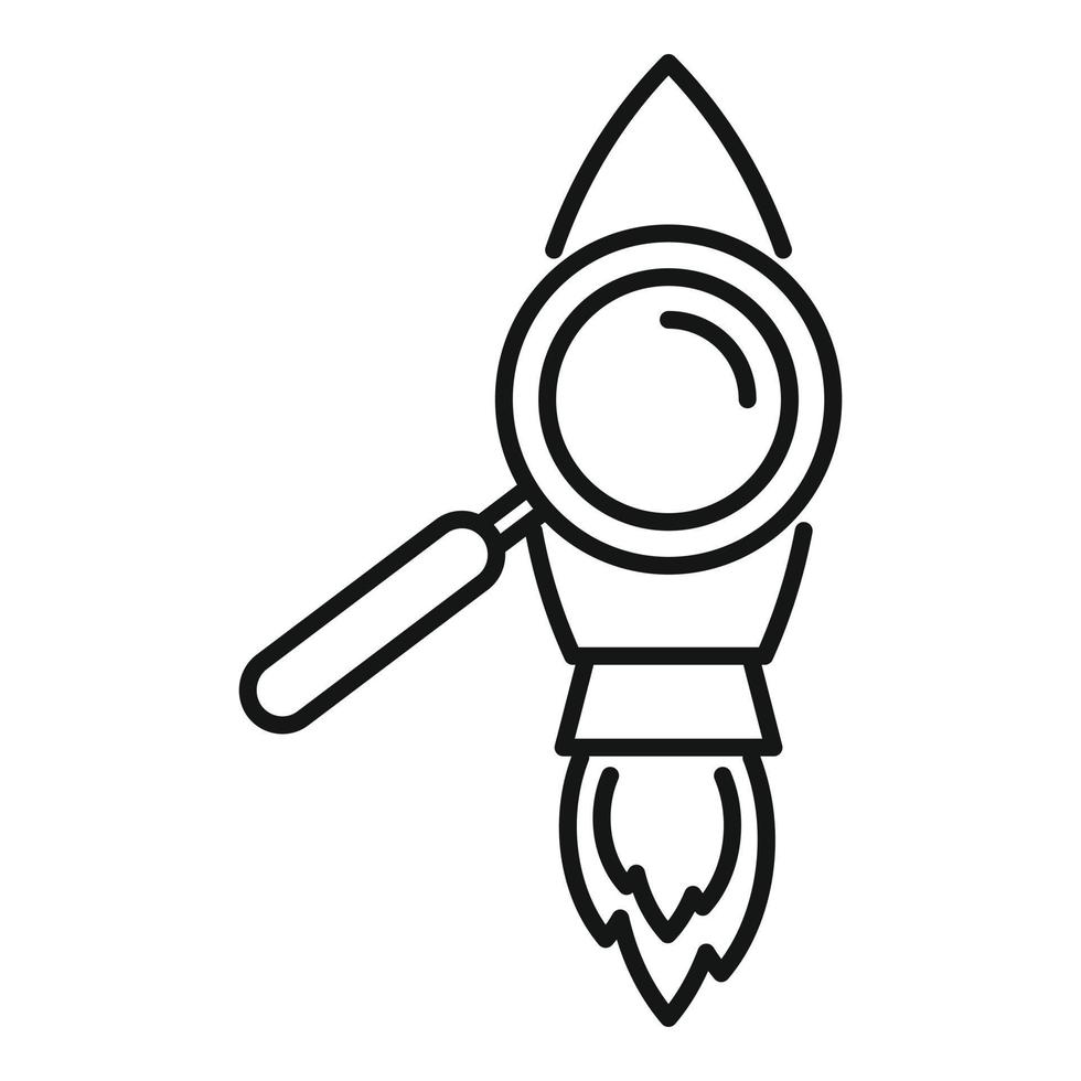Rocket exploration icon, outline style vector